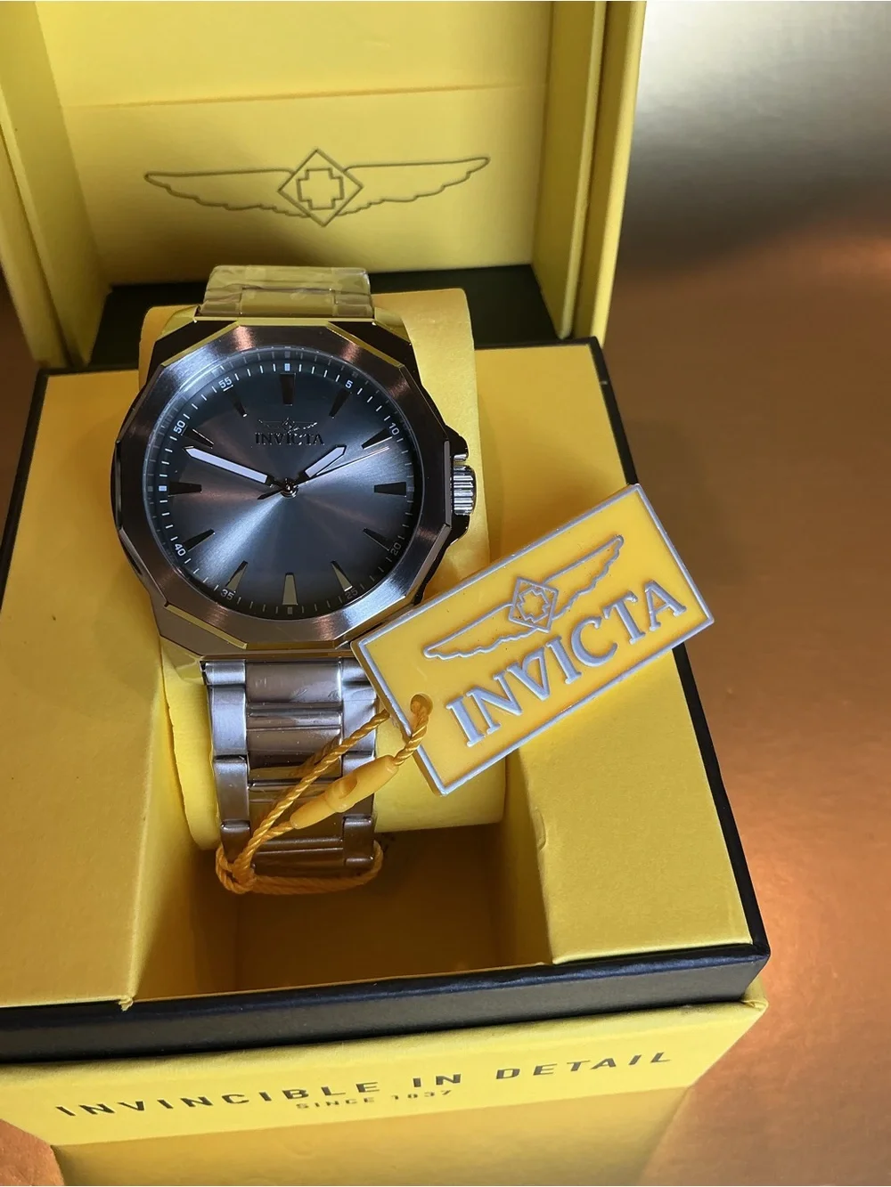 Invicta Men's Silver-Tone Octagonal Dial Bracelet Watch 50985